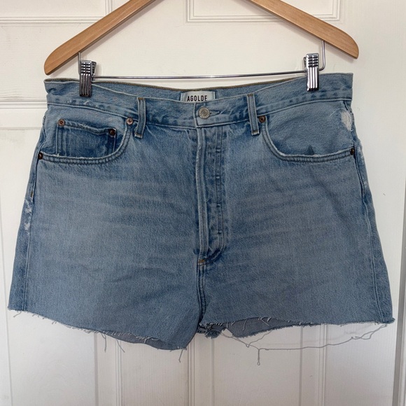 Agolde Pants - AGOLDE 90’s Pinch Waist Cut Off Shorts Blue Size 31